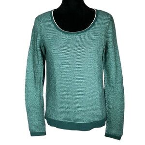 North Face Teal Sweater Top Knit Cotton Wool Cashmere Women's Medium Ski Base